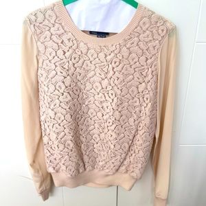 Vince Pale Pink Long Sleeve Sweater Blouse